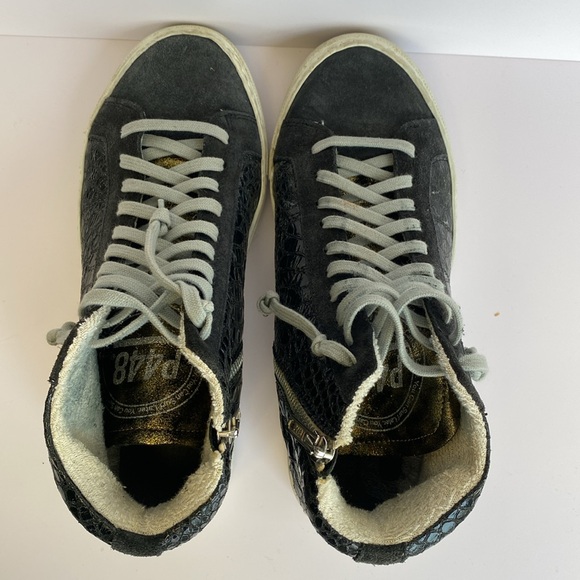 P448 Black High-Top Sneakers with White Soles - Picture 4 of 12